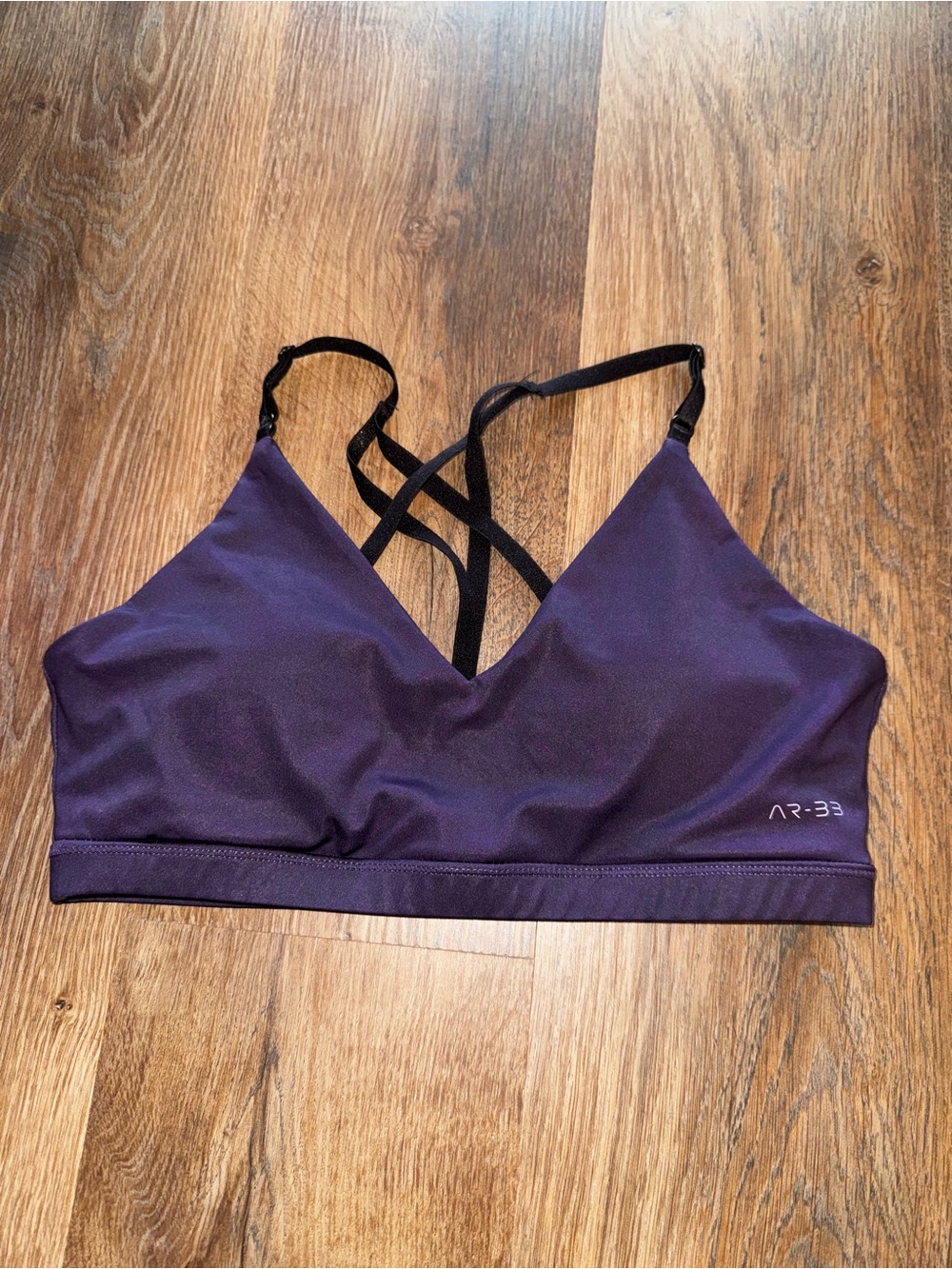 Purple Strappy Sports Bra - Women’s Low-Impact Support - size M